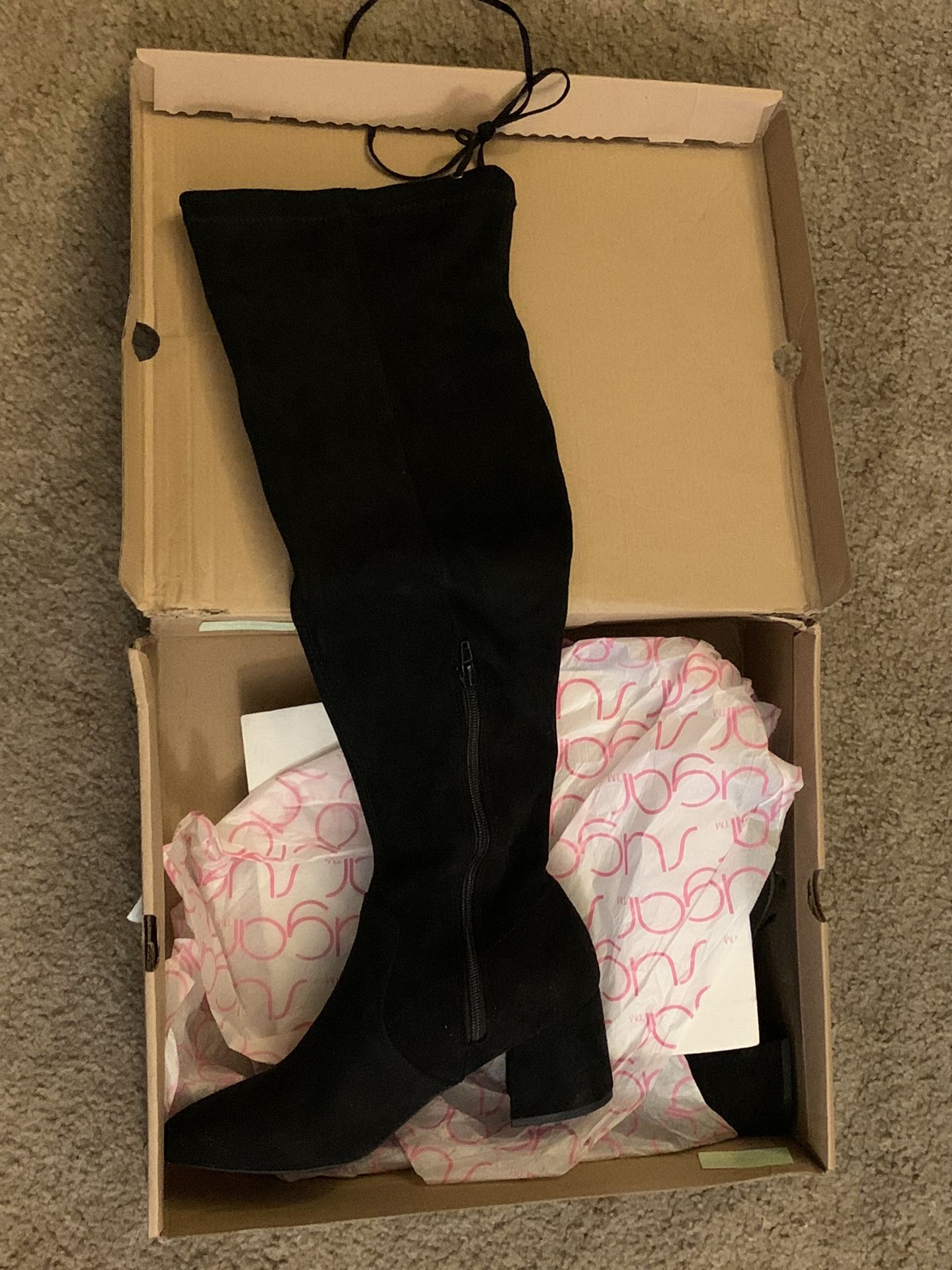 Brand New Black Thigh High Boots 7.5