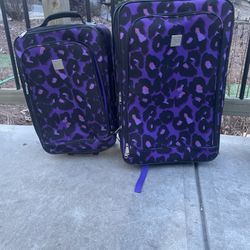 Purple Animal, Print Luggage Set