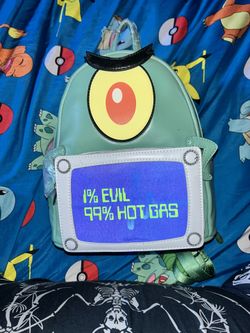 🧪 Plankton Mini Backpack – “1% Evil, 99% Hot Gas”