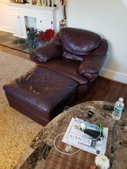Leather Chair & ottoman