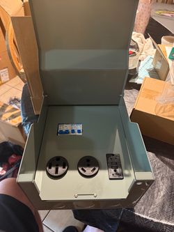 RV Power Outlet Panel, 50/30/20 Amp Electrical Panel Box, ETL Listed Type 3R Weatherproof Outdoor Power Outlet Box, Pre-Wired with Circuit Breakers ne
