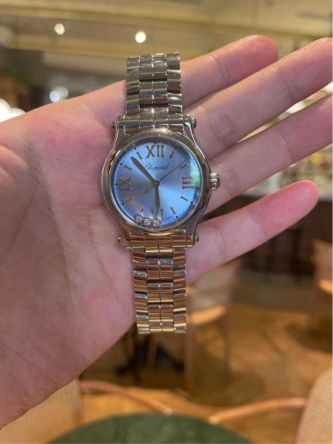 Chopard Happy Sport Happy Fish Watch in SS, Blue Dial, Diamonds,