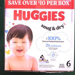 Huggies Snug Dry Size 6/100 Diapers