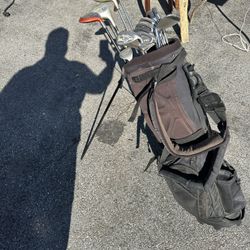 Golf bag and clubs