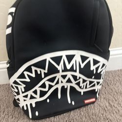 Black white and red sprayground  backpack 