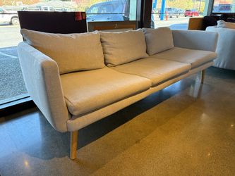 ARTICLE Cela Drizzle Gray Scandinavian Style Curved 3-Seater Sofa