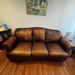 Brown Sofa Good Conditions . L: 86”. H: 30” D: 36”