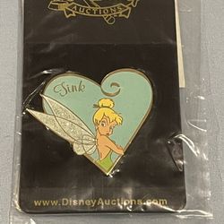 NIP Disney Auctions Tinker Bell Pouting in Heart Pin 