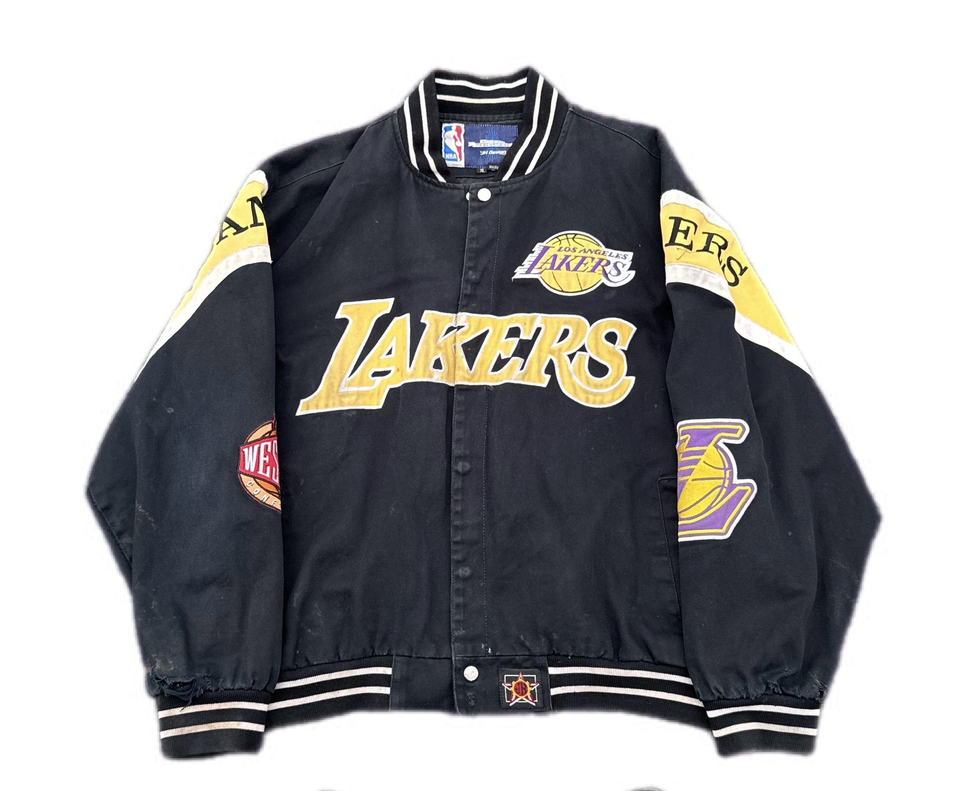 Vintage Jeff Hamilton Los Angeles Lakers Jacket Mens Size XL Black Preowned