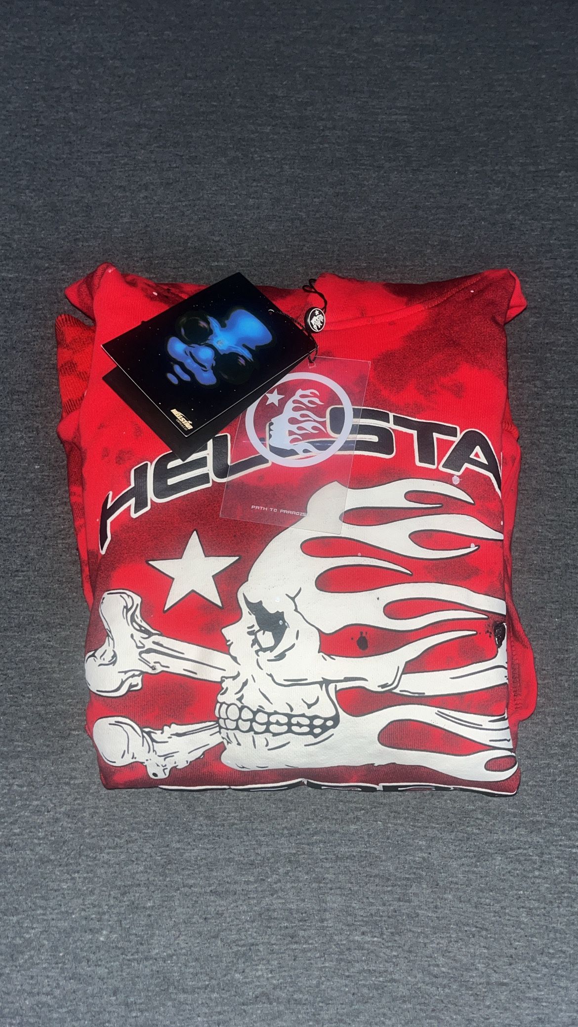 Red Tie-dye hellstar hoodie