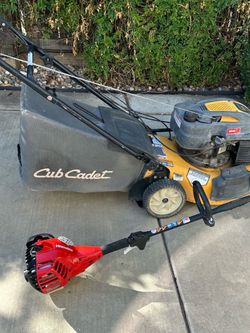 Lawnmower and weed trimmer