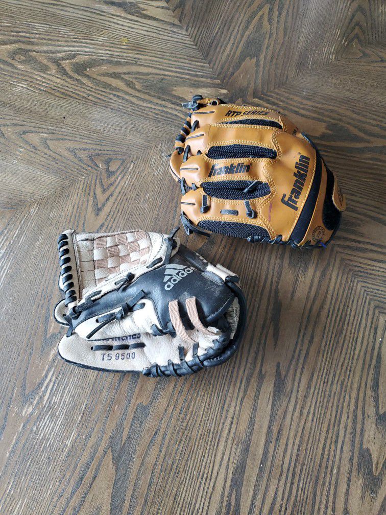 2 Baseball Gloves (Adidas & Franklin)