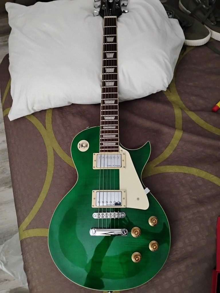Les Paul Remake Green Tiger Strip