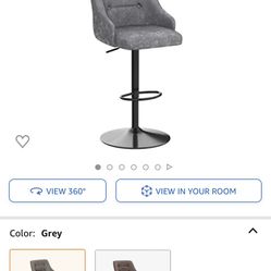 Adjustable Gray Bar Stool 