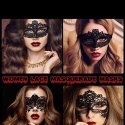 💥 🎃12 NEW Black Lace Masquerade, Venetian Eye Masks