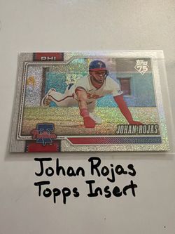 Johan Rojas Philadelphia Phillies Outfielder Topps Short Print Insert Card.