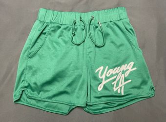 Men’s YoungLA Green Mesh Shorts - Size Medium