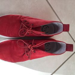 Red Del Toro Italian Suede Sneakers/ Shoes