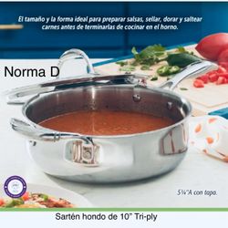 Sartén De 10” Tri-ply Nuevo En Su Caja 🌺 Princess House 🌺