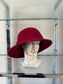 Vivian Collection 100% Wool Felt Cloche Hat - Burgundy Wine - 1920s