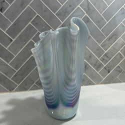 Designer Hand Blown Art Glass.  OBG.  Lavender Fluted Case