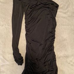 One Shoulder Black Dress