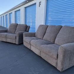 Taupe Recliner Couch and Loveseat 🚚🚛 Free Delivery 🚚🚛