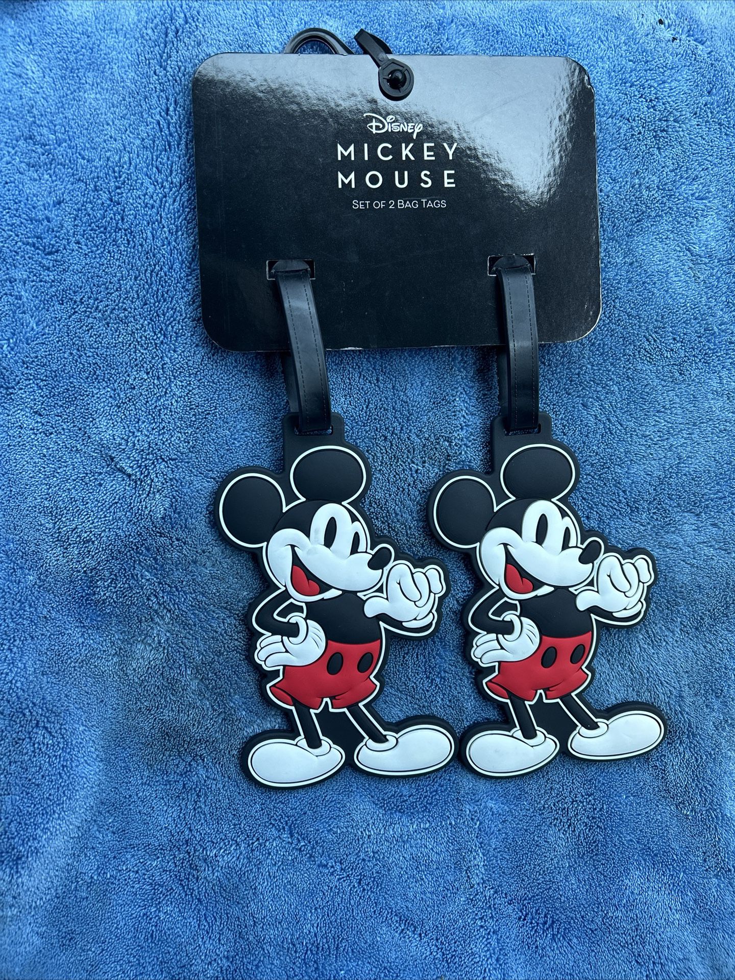 Disney Mickey Mouse Luggage Travel Bag Tags Set of Two Mickey Mouse Classic NEW