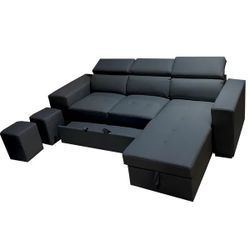 New Sectional With 2 Ottoman Grey Black Or White