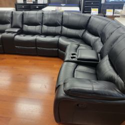 Tax Time Sale. Madrid Black Leather Reclining Sectional Now $1099. Easy Finance Option. Same-Day Delivery.