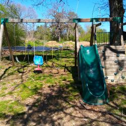 Kids Swing Set And Trampoline 