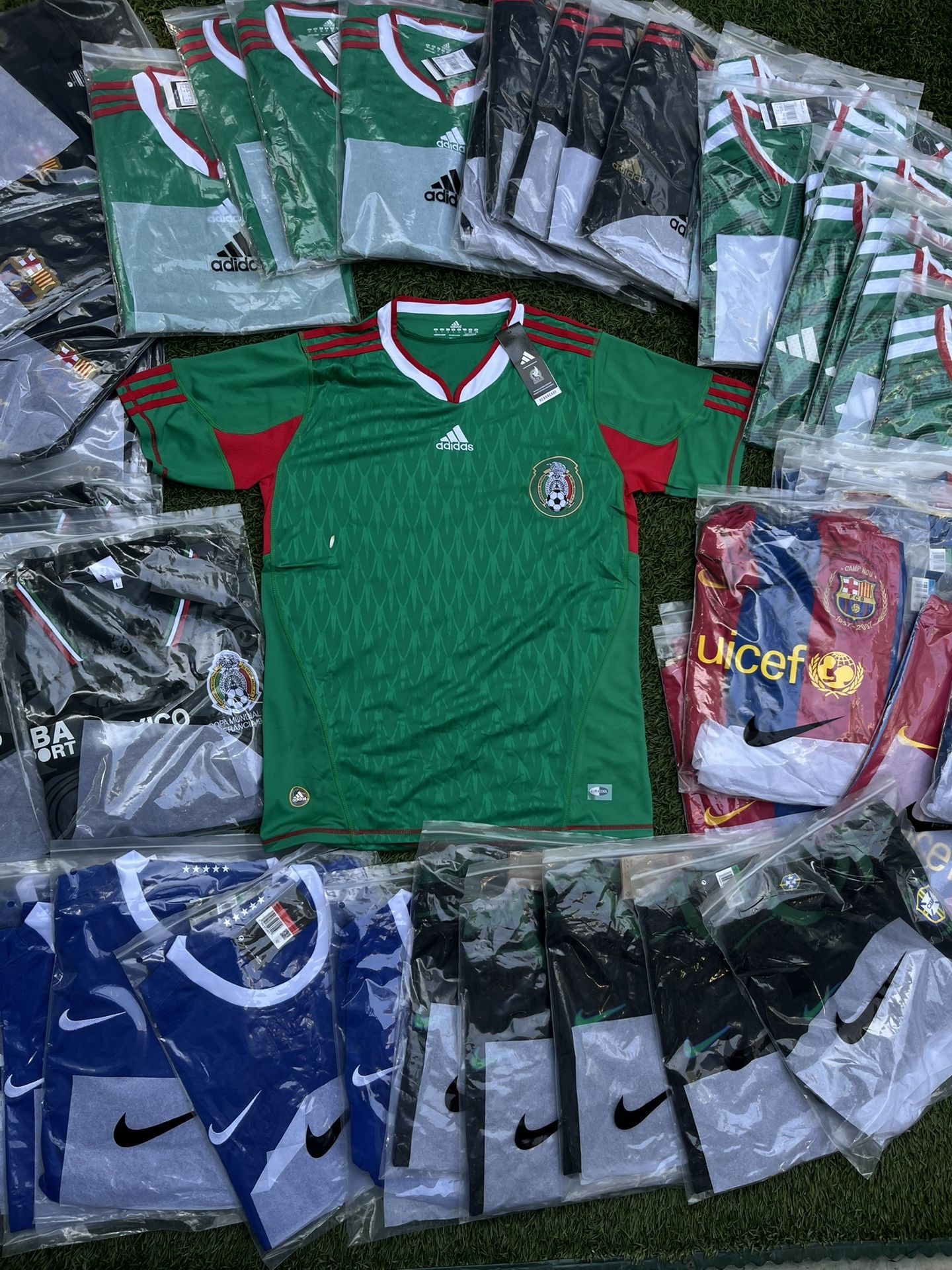 Soccer Jerseys – Mexico, Barcelona, Brazil & More – All Sizes