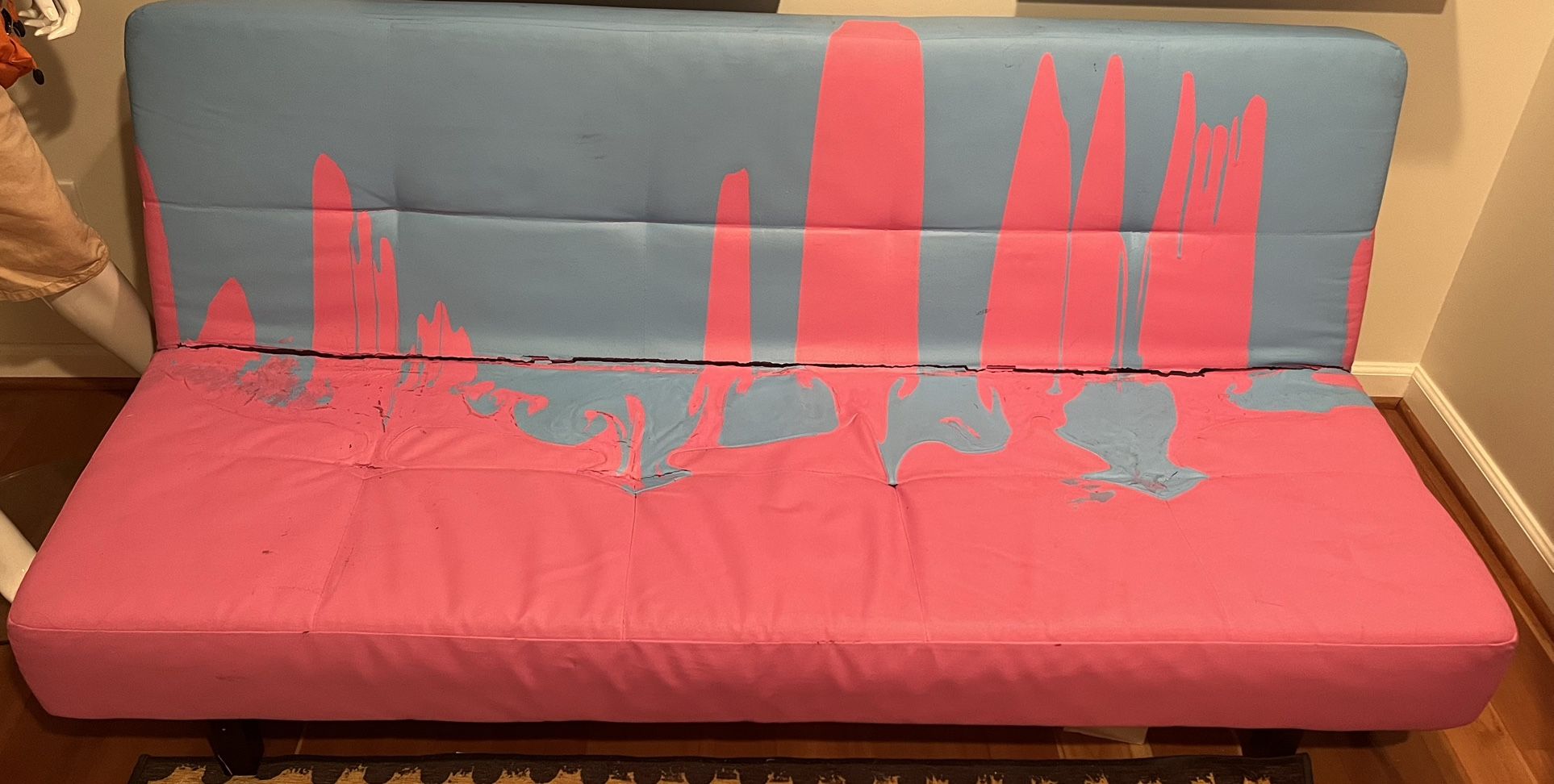 Pink & Blue Futon Couch