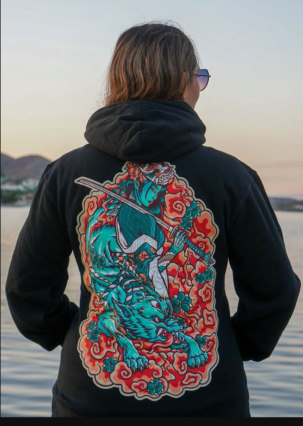 DEFCON ŌKAMI WARRIOR HOODED SWEATSHIRT – BLACK – SIZE S
