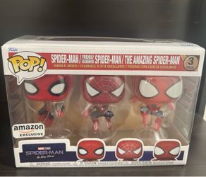 Funko Pop! Marvel: Spiderman No Way Home 2021 Spider-Man 3 Pack Amazon Exclusive