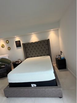 Queen bed frame mattress and box spring