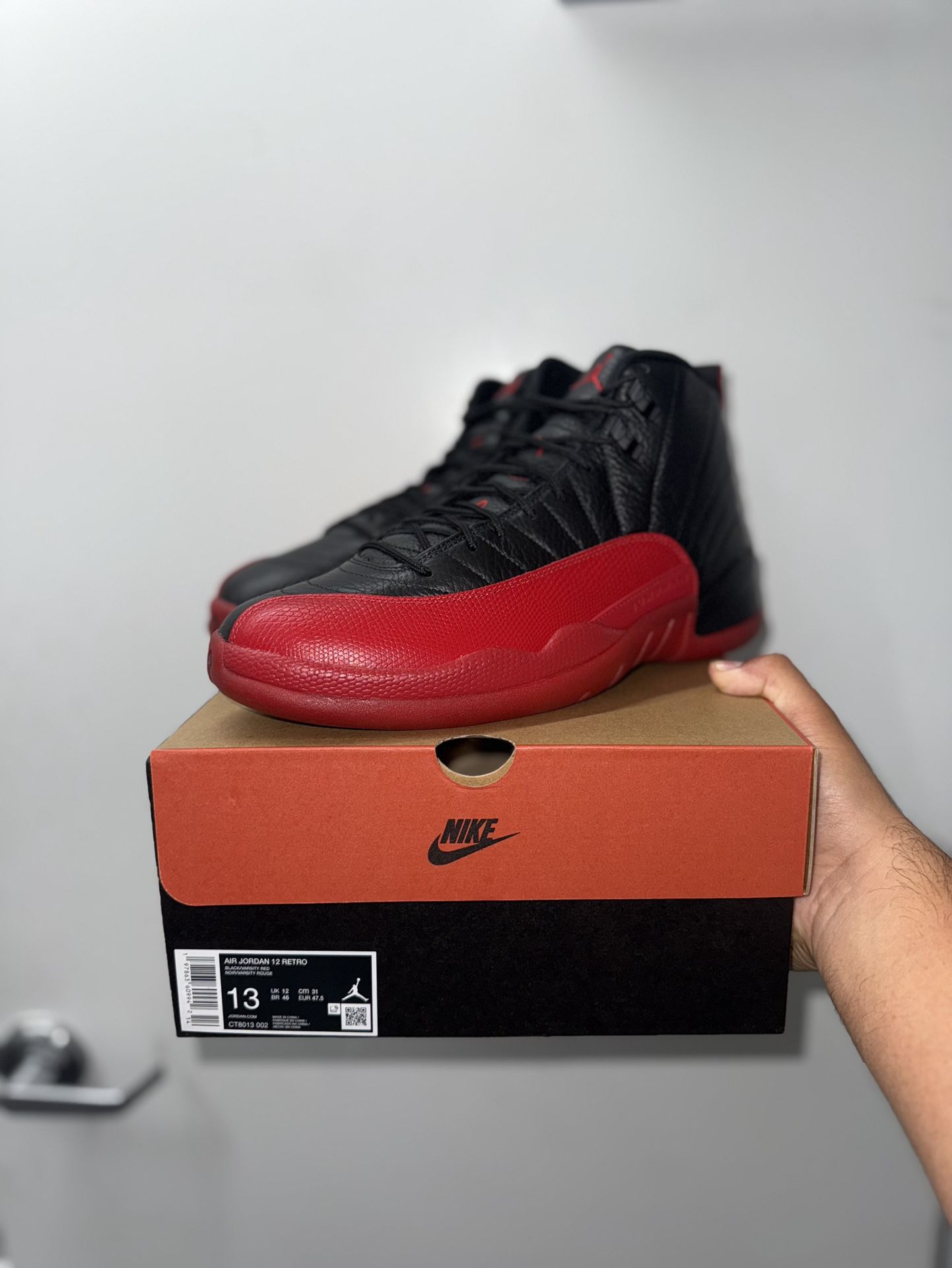 Jordan 12 Flu Game “ Bred “ Size 13