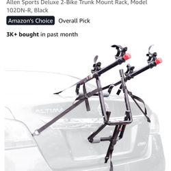 Allen Sports deluxe  2 Bike  Trunk Mount. 