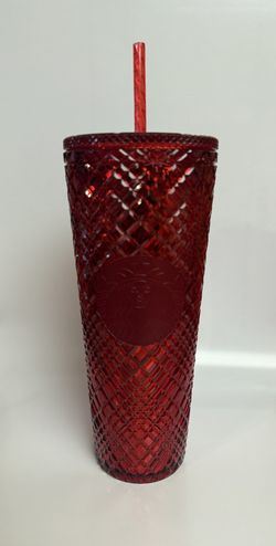 Red Grid Starbucks Tumbler