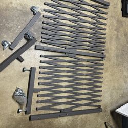 Heavy-Duty Expandable Metal Safety Gate with Wheels – 23 ft W x 41 in H Adjustable Folding Scissor Barrier