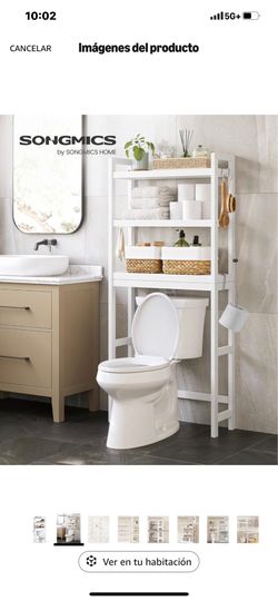 Over-the-Toilet Storage, 3-Tier Over-the-Toilet Bathroom Organizer with Adjustable Shelf, 10.2 x 24.8 x 66.9 inches