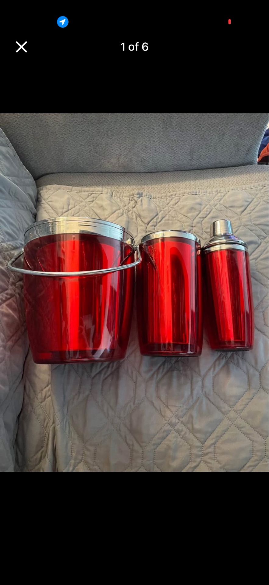 Ice Bucket, Cocktail Shaker/Strainer, and Wine Holder
