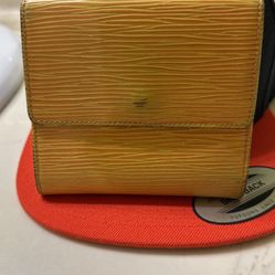 Louis Vuitton, yellow leather, trifold wallet used