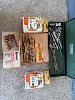 Vintage Tool Lot – SK Tools, Tap & Die Set, Band Clamps