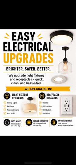 Light fixtures and receptacle upgrades