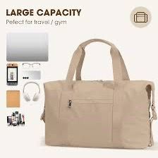 GAYUAPEDIA Large Capacity Travel Duffle Bag Beige, spacious, versatile, durable, minimalist, functional, everyday, practical, neutral, travel-ready #t