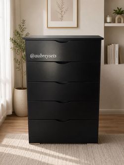 Black 5 drawer chest