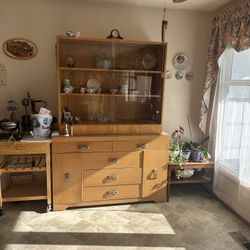 Two Piece Hutch. Top Part Is Custom Built. 