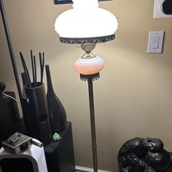 Vintage Hurricane Milk Floor Lamp
