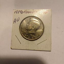 1989 D Kennedy Half Dollar In AU Condition